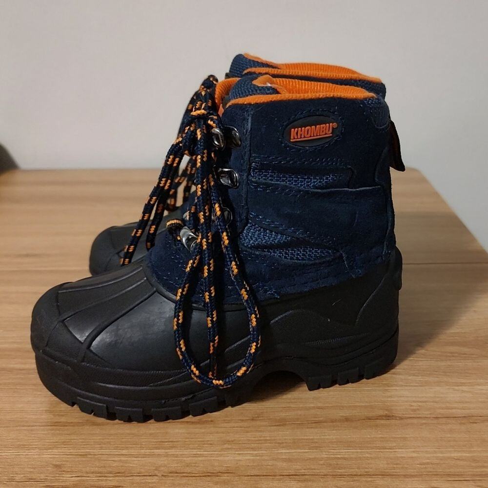 Khombu Kids Snow Boots Size 9M Orange Blue Black Waterproof Winter Rain Boots